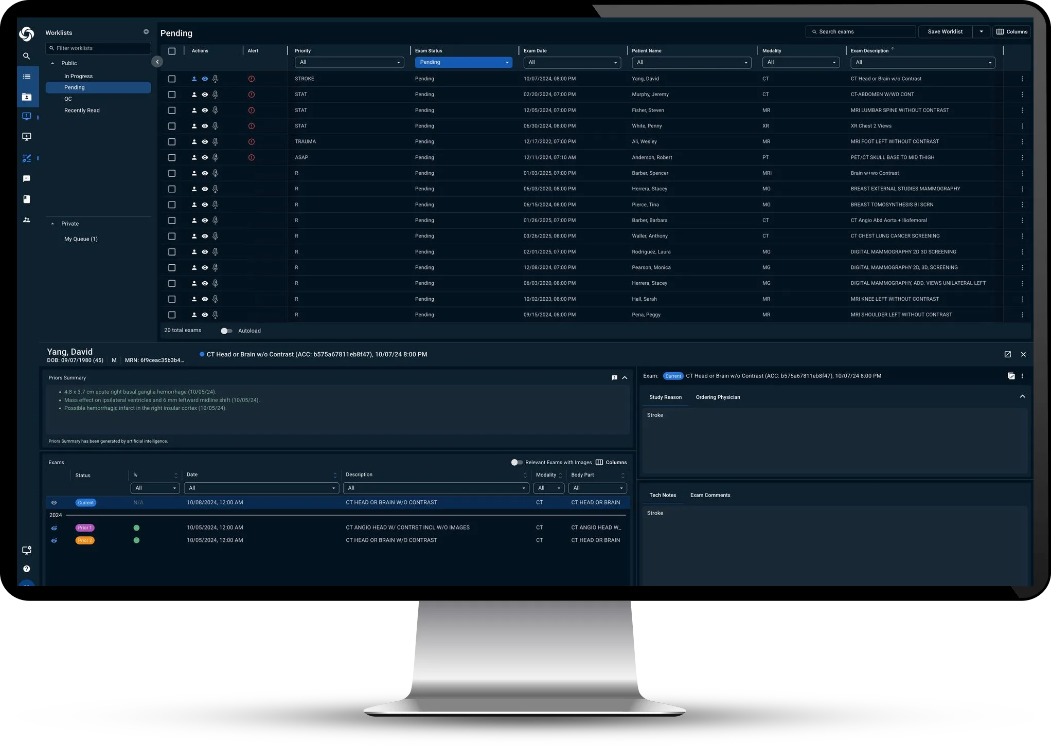 Sirona Worklist UI